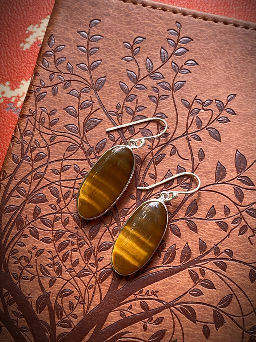 Tiger's Eye Dangles | Sterling Silver Gemstone Earrings | Light Years