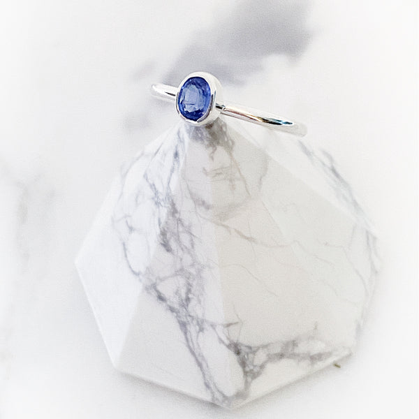 Petite Cut Kyanite Ring | Sterling Silver Size 4 5 6 7 8 9 10 | Light Years