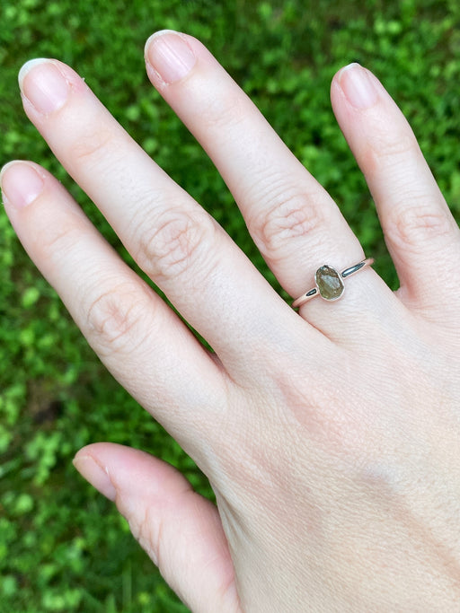 Moldavite Ring | Sterling Silver Band Size 4 5 6 7 8 9 10 | Light Years