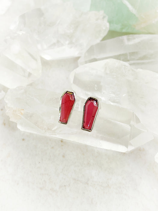 Gemstone Coffin Posts | Sterling Silver Stud Earrings | Light Years