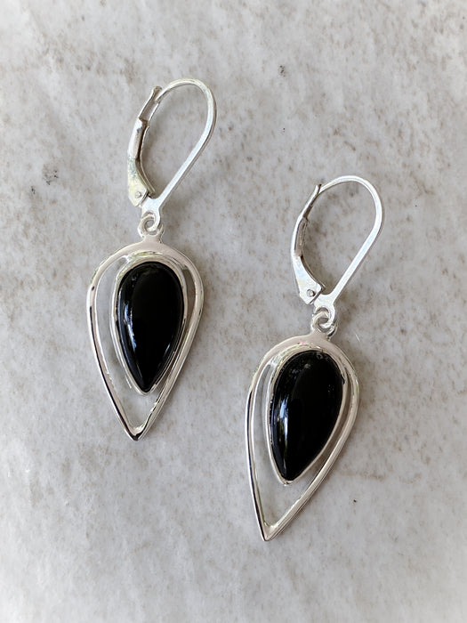 Gemstone Teardrop Point Dangles | Sterling Silver Earrings | Light Years