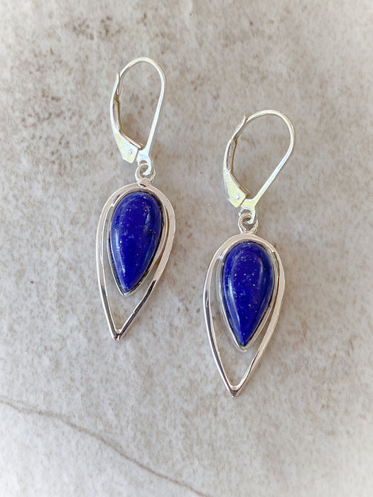 Gemstone Teardrop Point Dangles | Sterling Silver Earrings | Light Years