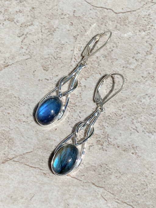 Gemstone Knot Drop Dangles | Sterling Silver Earrings | Light Years Jewelry