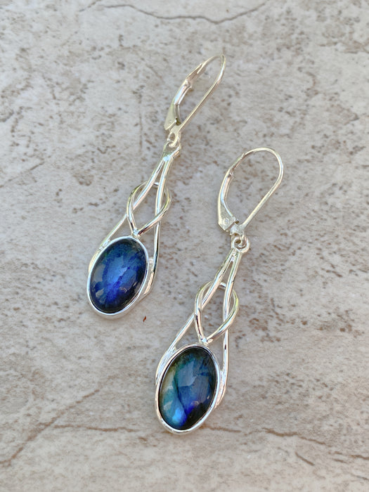 Gemstone Knot Drop Dangles | Sterling Silver Earrings | Light Years Jewelry