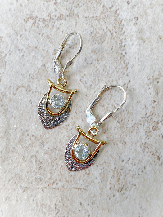 Petite Gemstone Shield Dangles | Sterling Silver Earrings | Light Years Jewelry