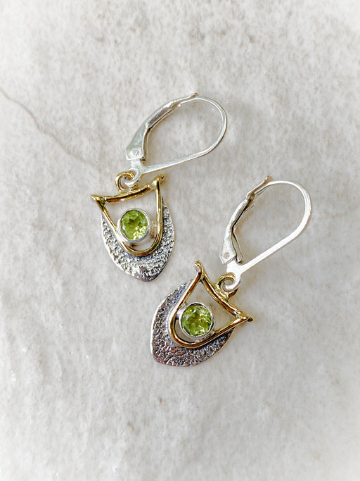 Petite Gemstone Shield Dangles | Sterling Silver Earrings | Light Years Jewelry