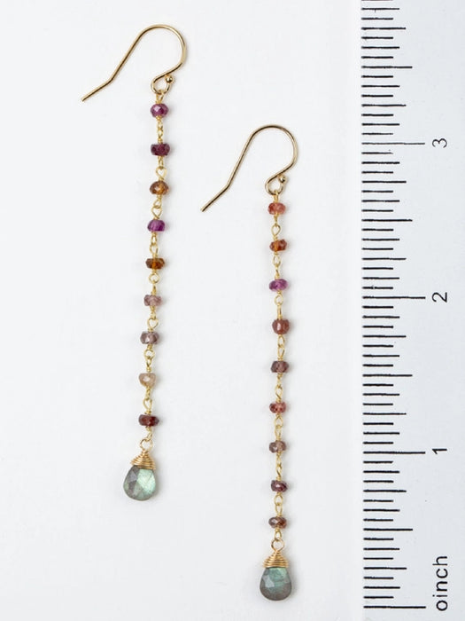 Faceted Sapphire & Labradorite Drop Dangles by Anne Vaughan | Gold Filled Earrings | Light Years