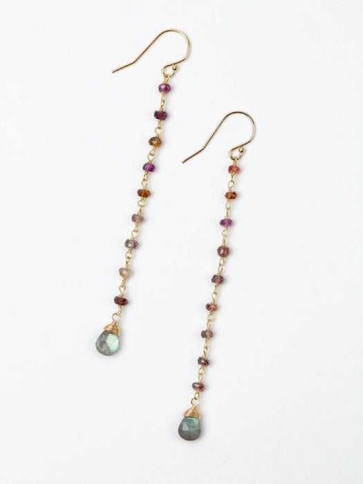 Faceted Sapphire & Labradorite Drop Dangles by Anne Vaughan | Gold Filled Earrings | Light Years