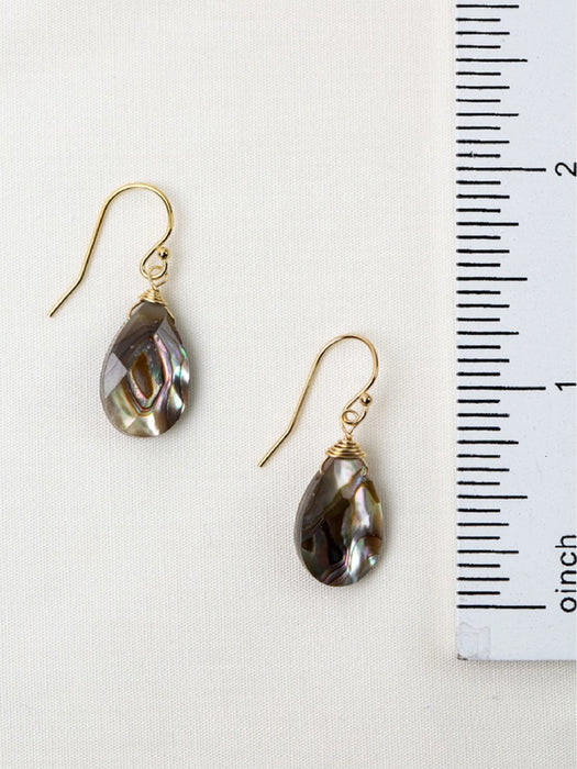 Alchemy Faceted Abalone Teardrop Dangles by Anne Vaughan | Gold Filled Earrings | Light Years