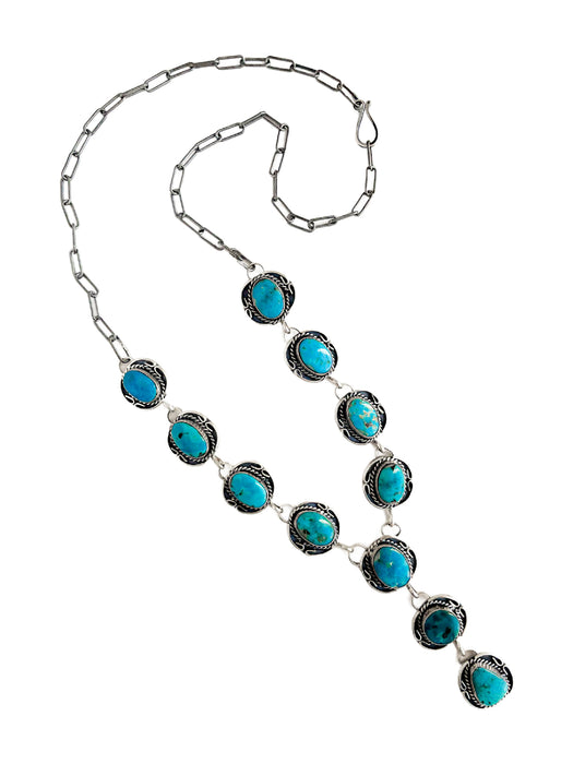 Classic Turquoise Statement Necklace | Navajo Native American Handmade | Light Years