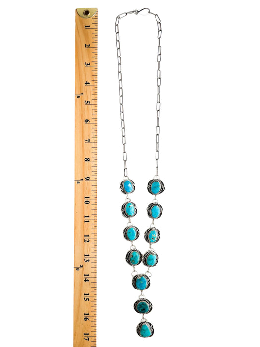 Classic Turquoise Statement Necklace | Navajo Native American Handmade | Light Years