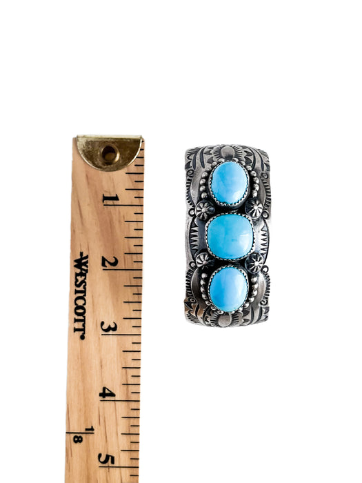 Triple Turquoise Navajo Cuff Bracelet | Navajo Native American | Light Years