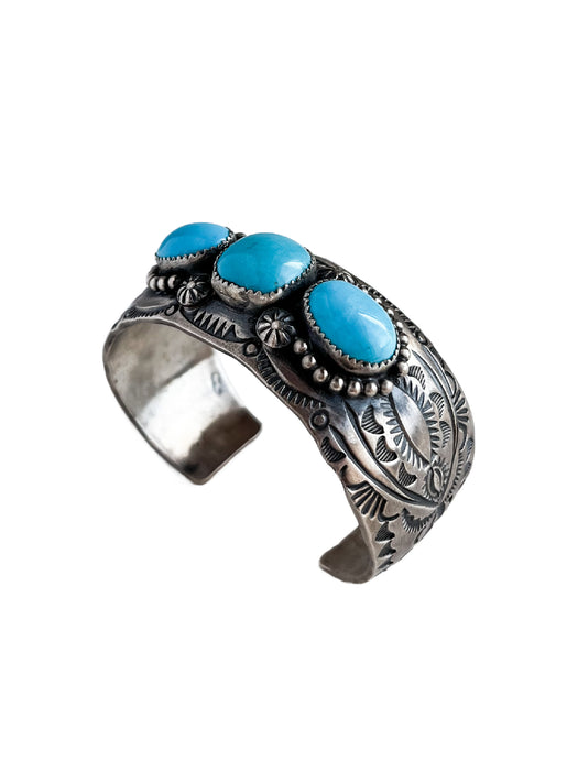 Triple Turquoise Navajo Cuff Bracelet | Navajo Native American | Light Years