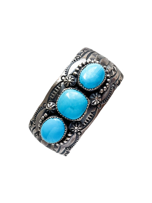 Triple Turquoise Navajo Cuff Bracelet | Navajo Native American | Light Years