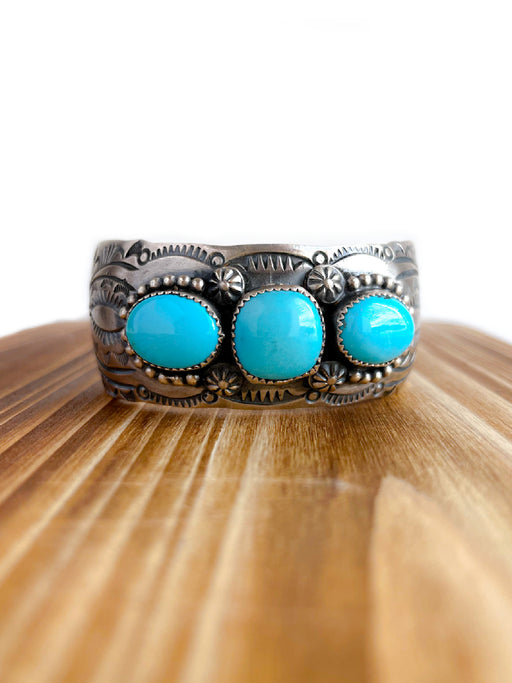 Triple Turquoise Navajo Cuff Bracelet | Navajo Native American | Light Years