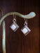 Twist Border White Opal Square Dangles | Sterling Silver Earrings | Light Years