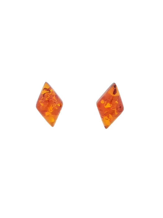 Amber Diamond Posts | Sterling Silver Stud Earrings | Light Years Jewelry