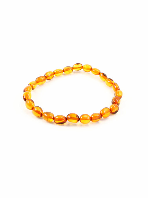 Cognac Amber Bead Stretch Bracelet | Genuine Baltic | Light Years Jewelry