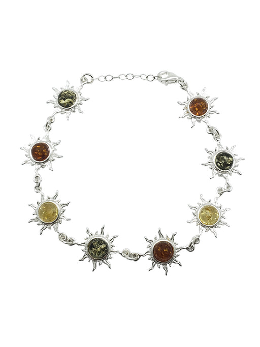 Amber Sun Bracelet | Sterling Silver Baltic Poland | Light Years Jewelry