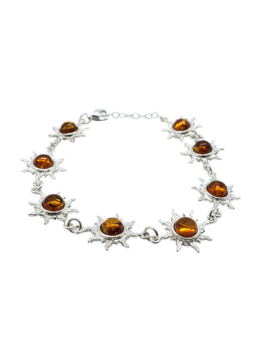 Amber Sun Bracelet | Sterling Silver Baltic Poland | Light Years Jewelry