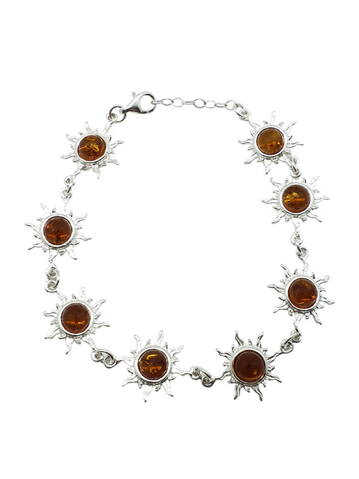 Amber Sun Bracelet | Sterling Silver Baltic Poland | Light Years Jewelry