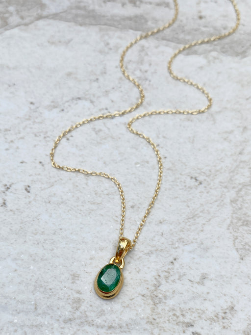 Cut Emerald Necklace | 18kt Gold Vermeil Chain Pendant | Light Years