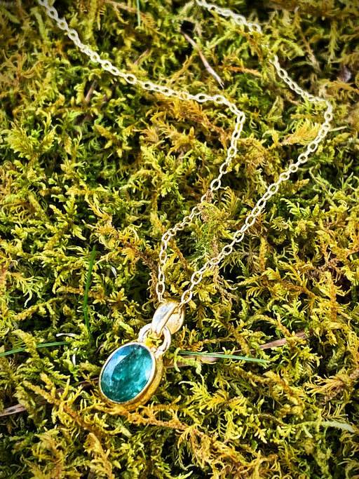 Cut Emerald Necklace | 18kt Gold Vermeil Chain Pendant | Light Years