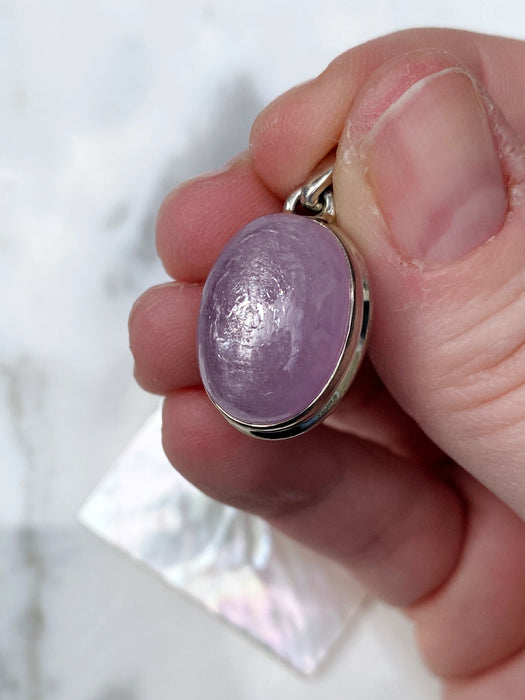 Kunzite Cabochon Pendant | Sterling Silver Necklace | Light Years Jewelry