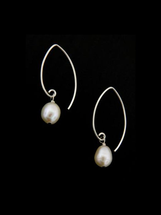 Marquis Pearl Dangle Earrings | Sterling Silver Gold Vermeil | Light Years Jewelry