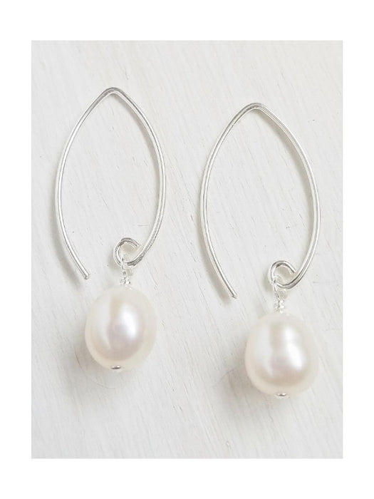 Marquis Pearl Dangle Earrings | Sterling Silver Gold Vermeil | Light Years Jewelry