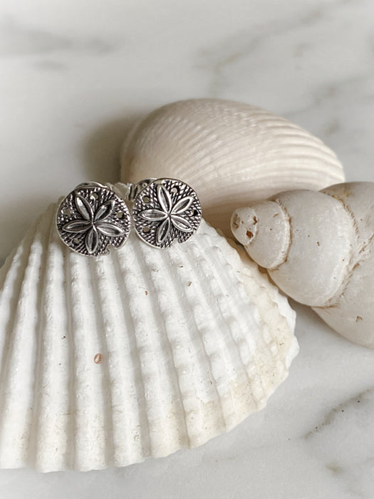 Sand Dollar Post Earrings | Sterling Silver Stud | Light Years Jewelry