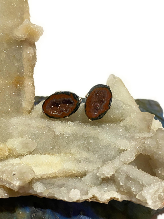 Geode Crystal Posts | Sterling Silver Stud Earrings | Light Years Jewelry