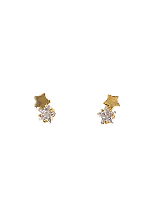 Star and CZ Post Earrings