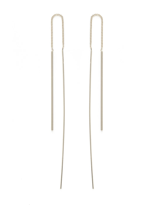 Needle & Thread Earrings | Silver Gold Plated Threaders | Light Years Jewelry