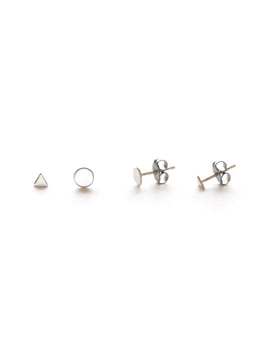 Geometric Studs Set | Silver Gold Plated Posts Earrings | Light Years Jewelry