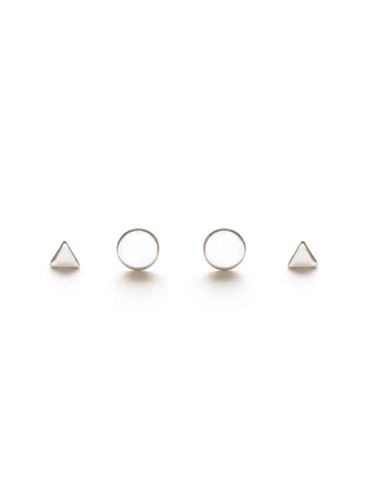 Geometric Studs Set | Silver Gold Plated Posts Earrings | Light Years Jewelry