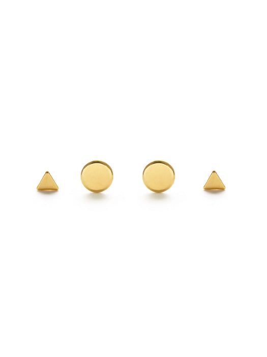 Geometric Studs Set | Silver Gold Plated Posts Earrings | Light Years Jewelry