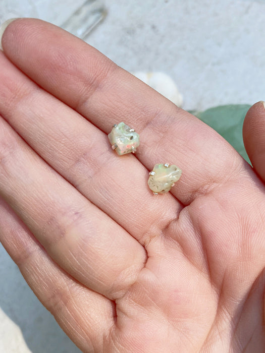 Ethiopian Opal Nugget Posts | Sterling Silver Studs Earrings | Light Years