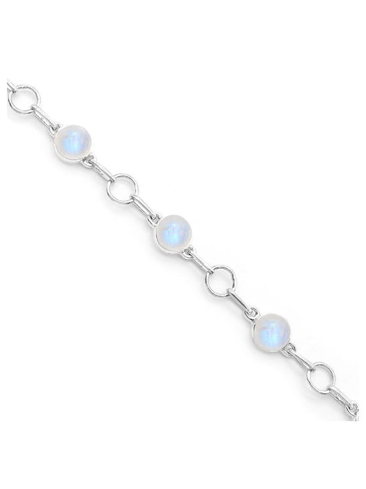 Linked Moonstone Bracelet | Sterling Silver | Light Years Jewelry