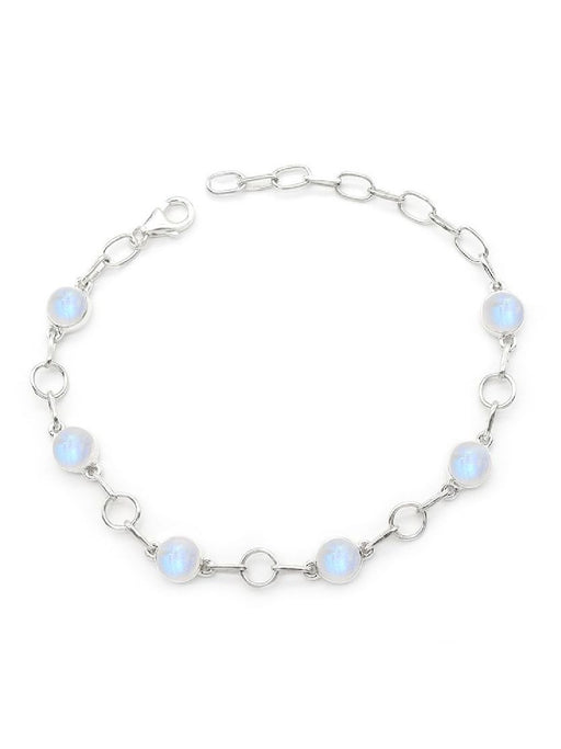 Linked Moonstone Bracelet | Sterling Silver | Light Years Jewelry