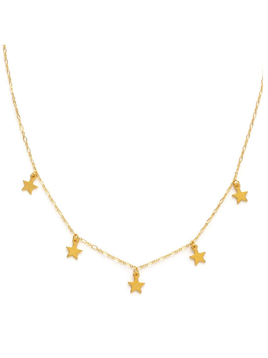 Five Floating Stars Necklace | 14kt Gold Plated | Light Years Jewelry 