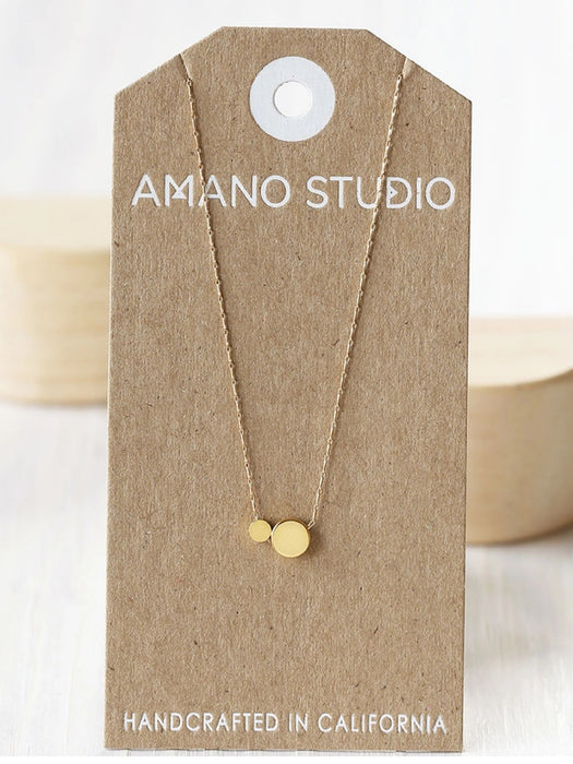 Double Dot Necklace | 14k Gold Plated Chain | Light Years Jewelry