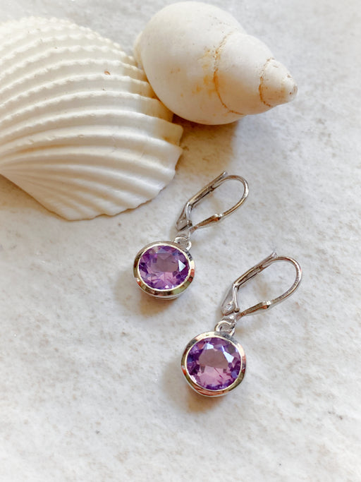 Faceted Amethyst Dangles | Sterling Silver Earrings | Light Years Jewelry