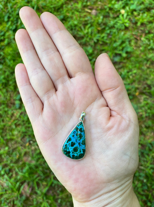 Azurite Malachite Pendant | Sterling Silver Necklace | Light Years Jewelry