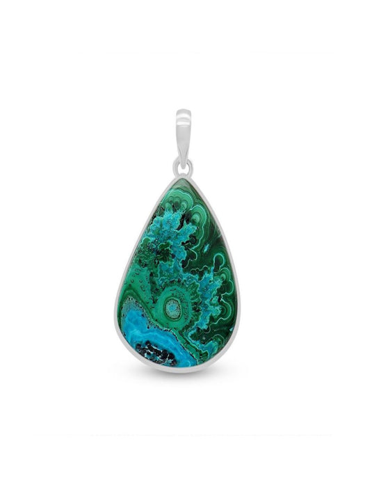 Azurite Malachite Pendant | Sterling Silver Necklace | Light Years Jewelry