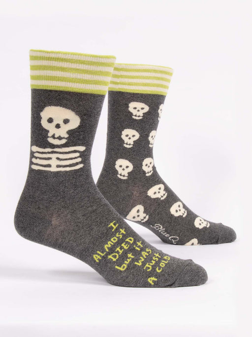 I ALMOST DIED Men's Crew Sock by Blue Q | Gifts & Accessories | Light Years