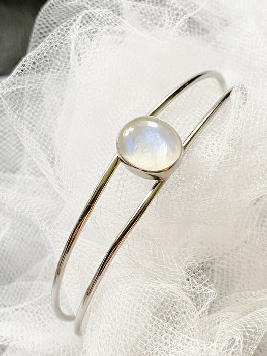 Rainbow Moonstone Cuff Bracelet | Sterling Silver | Light Years Jewelry