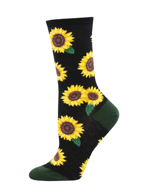 Black Blue Sunflowers Socks | Gift & Accessories | Light Years Jewelry