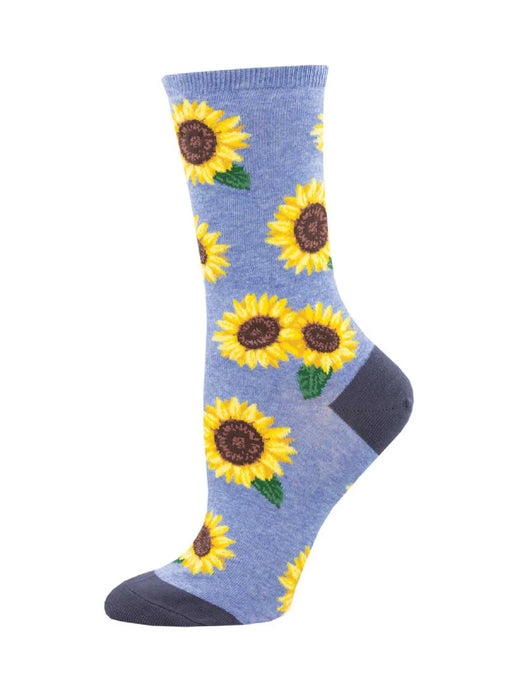 Black Blue Sunflowers Socks | Gift & Accessories | Light Years Jewelry