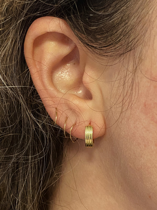 Ridged Huggie Hoops | Sterling Silver Gold Vermeil Earrings | Light Years